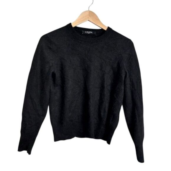 CAARA Womens Black 100% Cashmere Crew Neck Long Sleeve Sweater Small - Picture 1 of 6